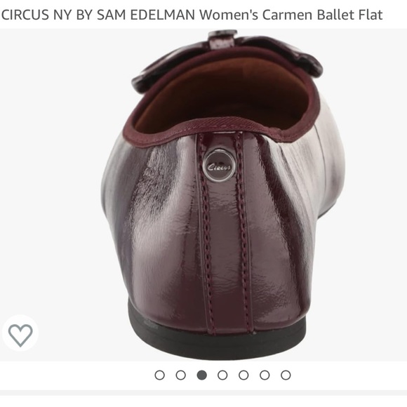 Circus NY x Sam Edelman ‘Carmen’ Black Gloss Flats In burgundy patent  10M - Picture 4 of 9